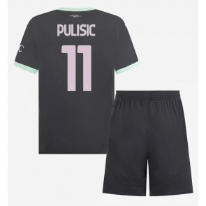 Billiga AC Milan Christian Pulisic #11 Tredjeställ Barn 2024-25 Kortärmad (+ Korta byxor)